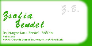 zsofia bendel business card