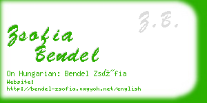 zsofia bendel business card
